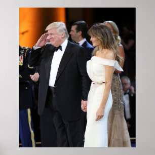 Pôster Donald & Melania Trump No Dia Da Inauguração