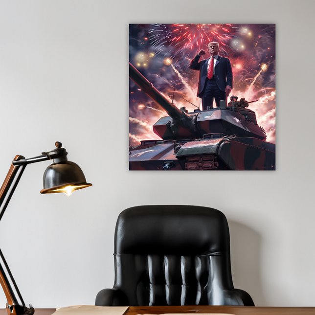 Poster Donald Trump 2024 Herói Militar Pro-Trump Funny AI (donald trump 2024 funny poster military hero)