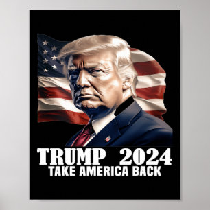 Poster Donald Trump 2024 Leve a América de Volta à Eleiçã