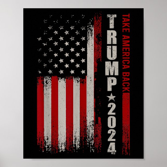 Poster Donald Trump 2024 Recupere a bandeira americana (Frente)