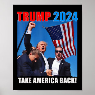 Poster Donald Trump 2024 Recupere a bandeira americana