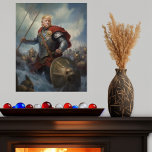 Poster Donald Trump 2024 Viking Warrior Hero Funny AI<br><div class="desc">Compartilhe o seu amor pelo Presidente Donald Trump em 2024 com este poster do super-herói estilo Renascentista que apresenta Donald Trump como um guerreiro viking, liderando uma incursão aquosa de soldados com capacetes de latão. Ele está no topo de uma nave Viking com um escudo e espada, e ondas trovoadas...</div>
