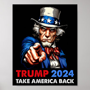 Poster Donald Trump 2024 Volte América Ck Tio Sam Republi