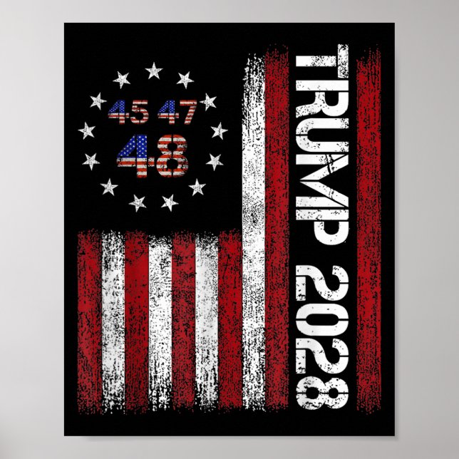 Poster Donald Trump 2028 Trump 45 47 48º Presidente Ameri (Frente)