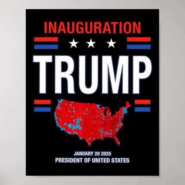 Poster Donald Trump 47.º Presidente 2025 Inauguração dos  (Frente)