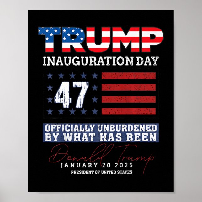 Poster Donald Trump 47.º Presidente 2025 Inauguração dos  (Frente)