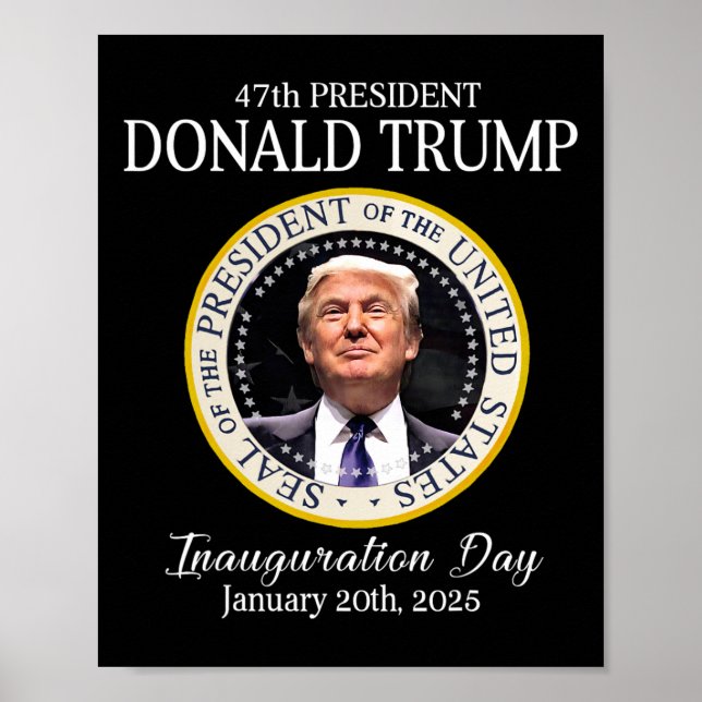 Poster Donald Trump 47.º Presidente Inauguração 2025 Sup (Frente)