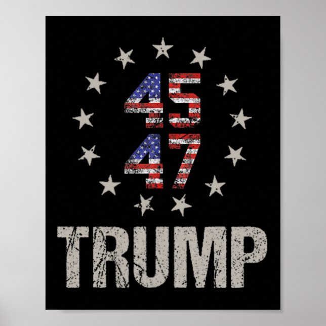 Poster Donald Trump 47 Presidente Dos Eua 2024 Shirt Trum (Frente)