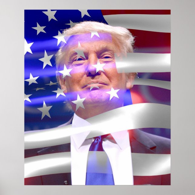 Poster Donald Trump American Flag (Frente)