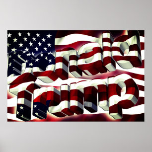 Poster Donald Trump American Flag