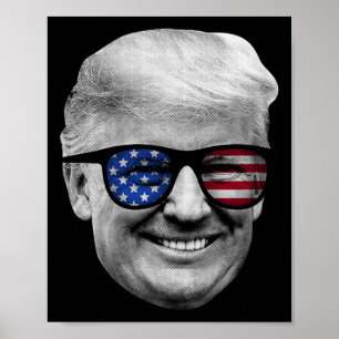 Poster Donald Trump American Flag 4 De Julho