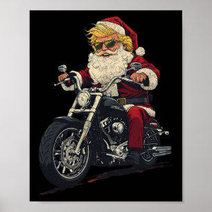 Poster Donald Trump Christmas Biker Motobike Papais noeis