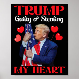 Poster Donald Trump Com A Bandeira Dos EUA Trump Culpado