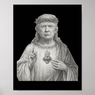 Poster Donald Trump Como Jesus - Fé e Patriotismo Para C