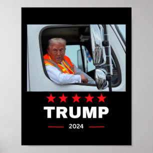 Poster Donald Trump Corre No Caminhão De Lixo