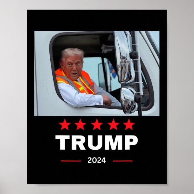 Poster Donald Trump Corre No Caminhão De Lixo (Frente)