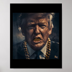 Poster Donald Trump Dourada Grillz