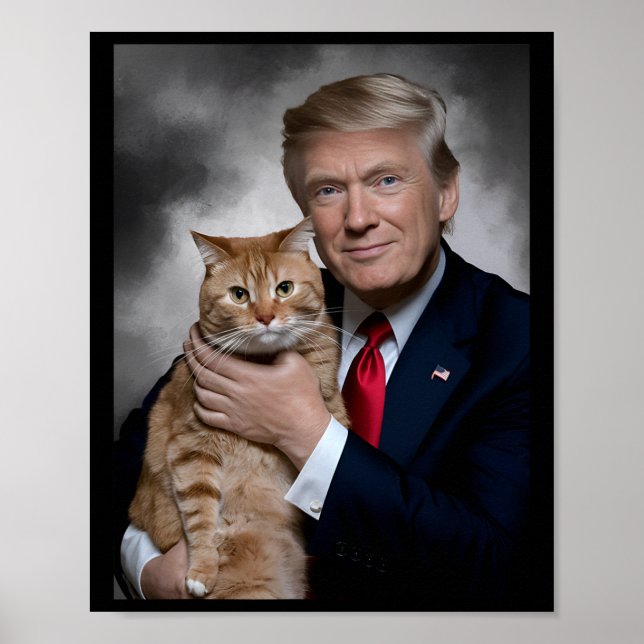 Poster Donald Trump E Cat Engraçados Trump E Cat (Frente)