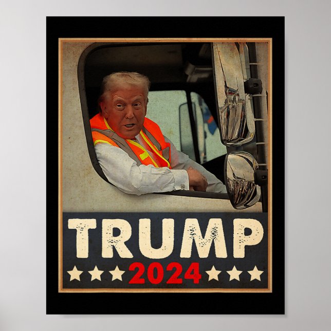 Poster Donald Trump Em Garbage Truck Team Garbage Para Tr (Frente)