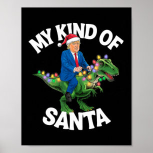 Poster Donald Trump Feliz Natal Dinossauro Xmas T-rex