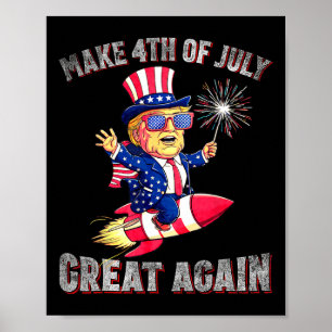 Poster Donald Trump Fogos de Artifício Patrióticos Tornam
