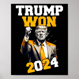 Poster Donald Trump Ganhou A Inauguração Eleitoral 2024 H