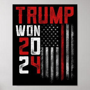 Poster Donald Trump Ganhou A Inauguração Eleitoral 2024 H
