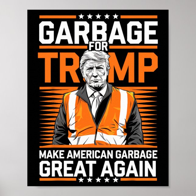 Poster Donald Trump Garbage Orange Vest de Segurança Refl (Frente)
