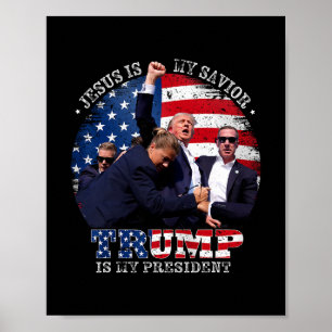 Poster Donald Trump Luta Jesus É Meu Salvador Trump É Meu