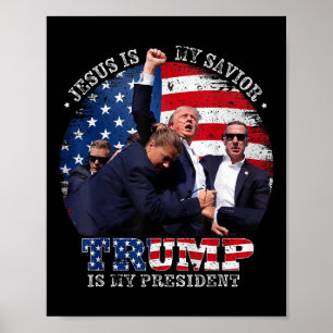 Poster Donald Trump Lutar Com Jesus É Meu Salvador Trump 