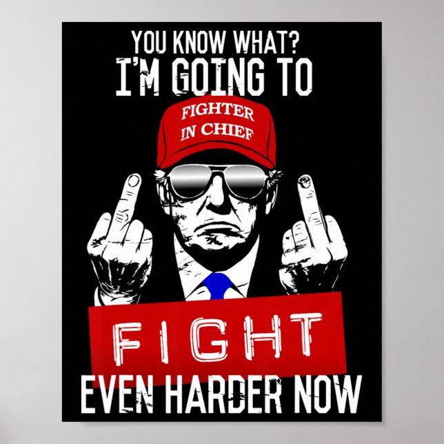 Poster Donald Trump Middle Finger Flipping Off Pro Republ (Frente)