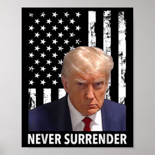 Poster Donald Trump Mug Shot - Nunca rendam F Americano