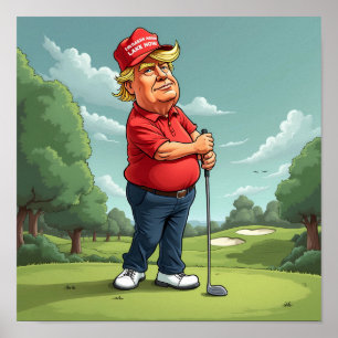 Poster Donald Trump no campo de golfe