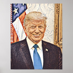Poster Donald Trump Original Artista Trabalho de arte