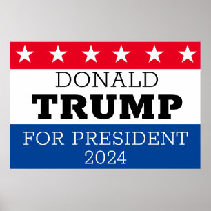 Poster Donald Trump Para O Presidente 2024