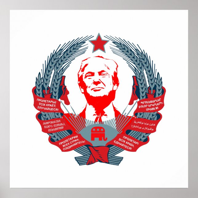 Poster Donald Trump para Presidente da Rússia (Frente)