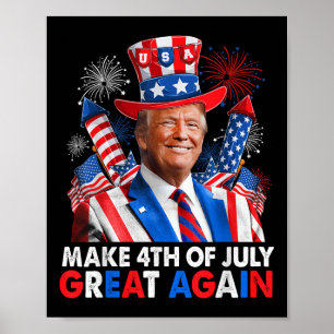 Poster Donald Trump Patriótico Serviço De Fogo Torna 4 De