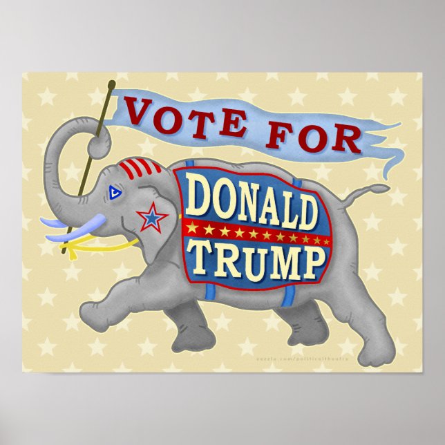 Poster Donald Trump Presidente 2024 Elefante Republicano (Frente)
