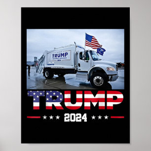 Poster Donald Trump Roda Caminhão de Lixo - Caminhão de L
