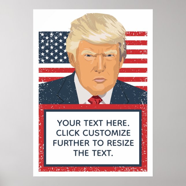 Poster Donald Trump Seu Próprio Texto Político (Frente)