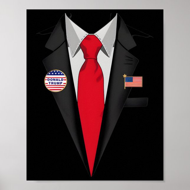 Poster Donald Trump Suit E Tie Halloween Costume (Frente)