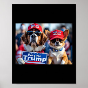 Poster Donald Trump Torna Cães Seguros Novamente Chapéu V