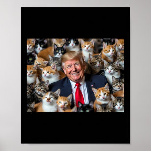 Poster Donald Trump Torna Os Gatos Seguros Novamente 2024
