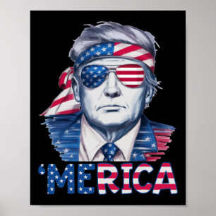 Poster Donald Trump Venceu Eleições 2024 América Bandeira