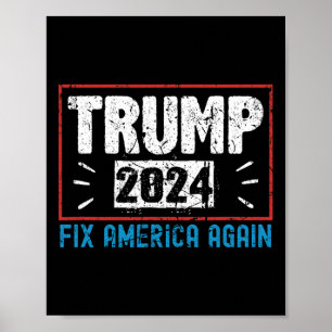 Poster Donald Trump Vintage 2024 Conserte a América Novam