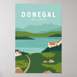 Poster Donegal Ireland Retro Viagem Art Vintage