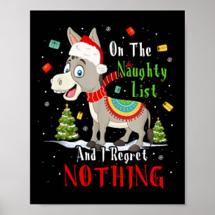 Poster Donkey Christmas Na Lista De Malditos E Eu Me Arre
