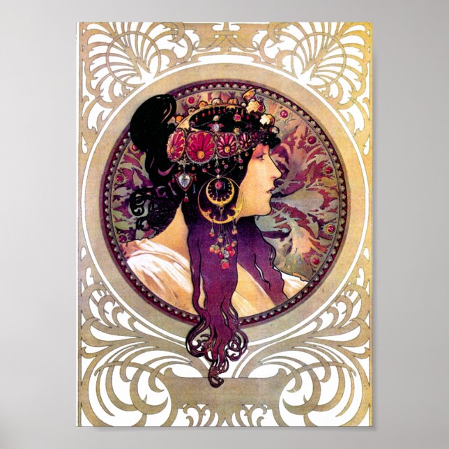 Poster Donna Orechini por Alphonse Mucha (Frente)
