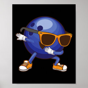 Poster Dono De Boliches Engraçado Para Crianças Dançarina