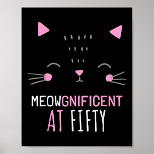 Poster Dono de Gato 50º Aniversário Amante de Gatos 50 An
